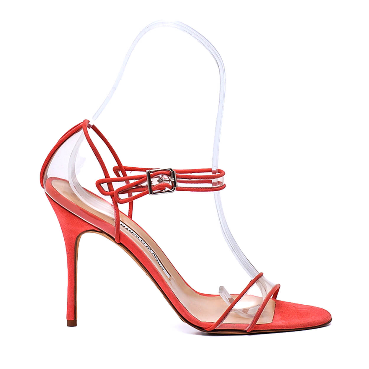 Manolo Blahnik -Fersen Orange PVC Suede Sandals 40